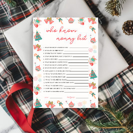 Wie kent mama het beste Kerst baby shower kaart