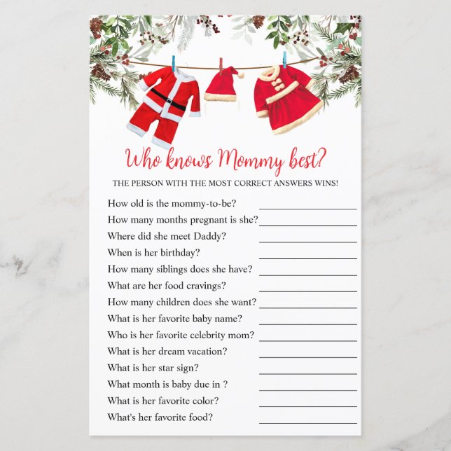 Wie kent mama het beste kerstspel? (Voorkant)