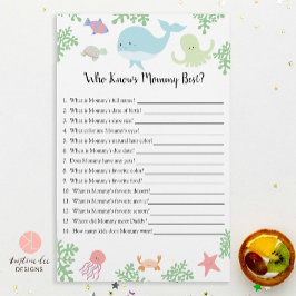 Wie kent mama het beste onder Zee Baby shower Game
