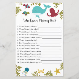 Wie kent mama het beste onder Zee Baby shower Game