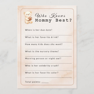 Wie kent mama het beste? Sporty Beer voetbalspel Kaart