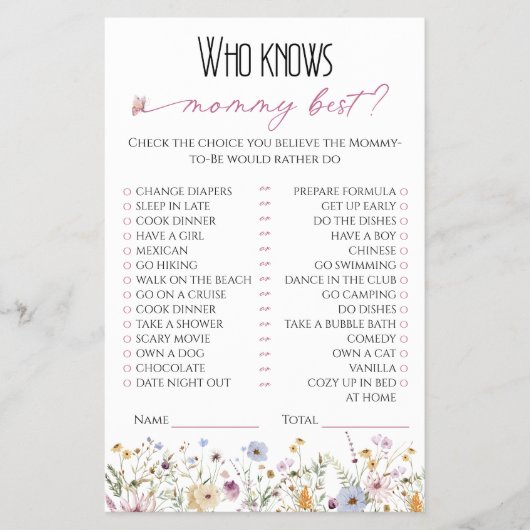 Wie kent mama het beste Waterverf Whimsical Floral Flyer (Voorkant)
