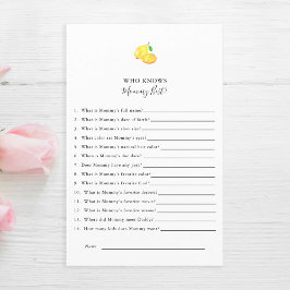 Wie kent mamma Best Lemon Baby shower Game