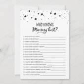 Wie kent mammie Best? Baby shower Game Kaart (Voorkant)