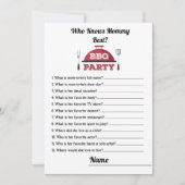 Wie kent mammie Best BBQ Baby shower Game Kaart (Voorkant)