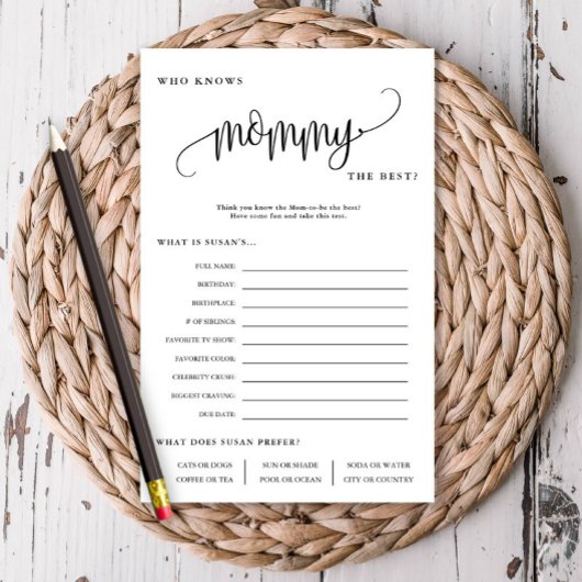 Wie kent mammie Best Editable Paper Game Kaart