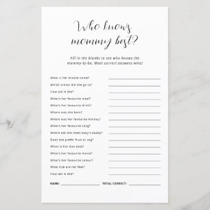 Wie kent mammie beste Baby shower game