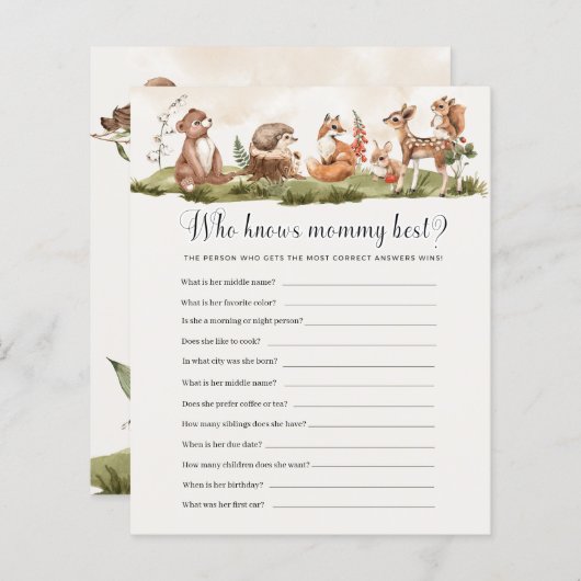 Wie kent mammie beste Baby shower game (Voorkant / Achterkant)