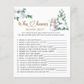 Wie kent mammie beste baby shower game (Voorkant)