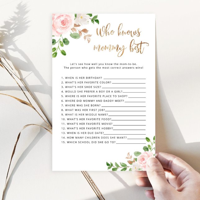 Wie kent mammie beste baby shower game (Creator heeft geüpload)