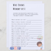 Wie kent mammie beste Baby shower game (Voorkant / Achterkant)