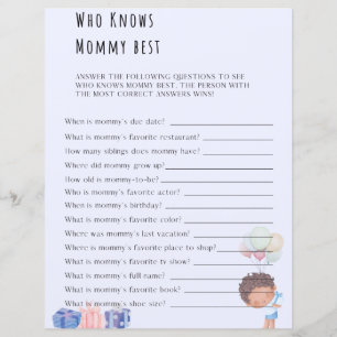 Wie kent mammie beste Baby shower game