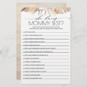 Wie kent mammie beste Baby shower game (Voorkant / Achterkant)