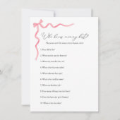 Wie kent mammie beste Baby shower game Kaart (Voorkant)