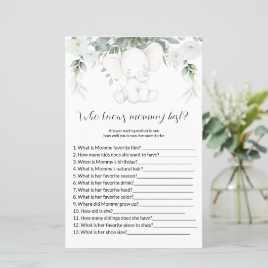 Wie kent mammie beste Baby shower Games (Staand voorkant)