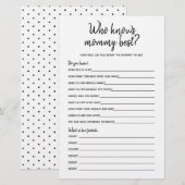 Wie kent mammie beste minimalistische Baby shower  (Voorkant / Achterkant)