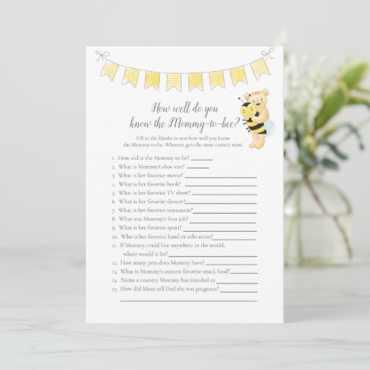 Wie kent mammie-to-be Game Boy Teddy Bear Kaart (Staand voorkant)