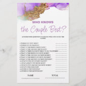 Wie kent Paars beste Paarse Bridal Game (Voorkant)