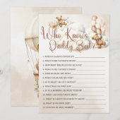 WIE KENT PAPA BESTE Baby shower Game Schattige Bee Kaart (Voorkant / Achterkant)