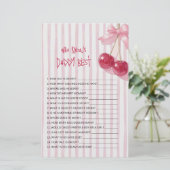 Wie kent papa het best Kers Roze Strik Rode Retro (Staand voorkant)