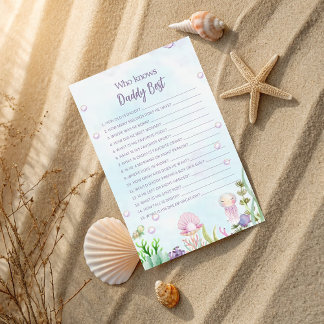Wie kent papa het beste onder Zee Baby shower Game