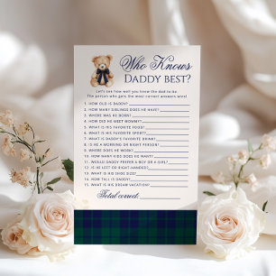 Wie kent papa het beste Teddy Bear Navy Plaid spel