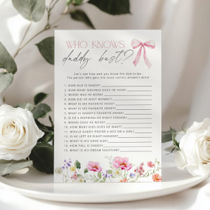 Wie kent papa het beste Wildflower baby shower spe