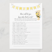 Wie kent papa-to-be spel meisje teddy beer Kaart (Voorkant)