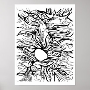 Wie Kijkt Terug? Abstracte Identiteit Reflectie Po Poster