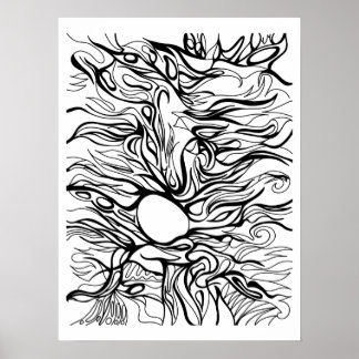 Wie Kijkt Terug? Abstracte Identiteit Reflectie Po Poster