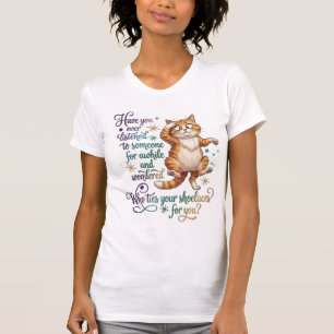Wie Knoopt Je Veter Leuk Kat Sarcasme T-shirt