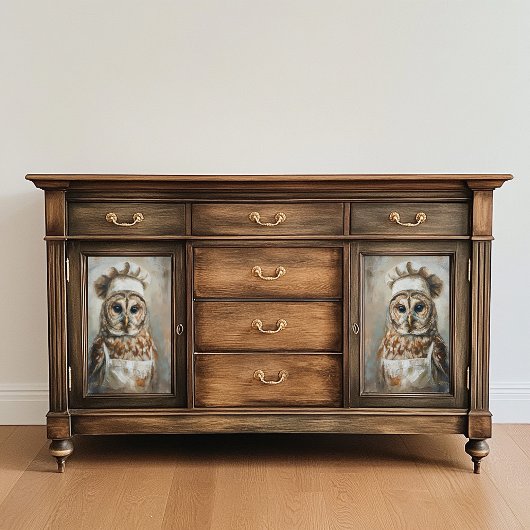 Wie kookt voor u Uil Decoupage papier Inpakpapier Vel