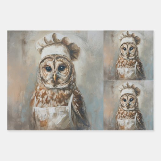 Wie kookt voor u Uil Decoupage papier Inpakpapier Vel (Voorkant 3)