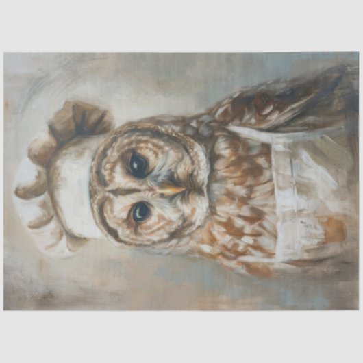 Wie kookt voor u uil decoupage tissuepapier (Voorkant)