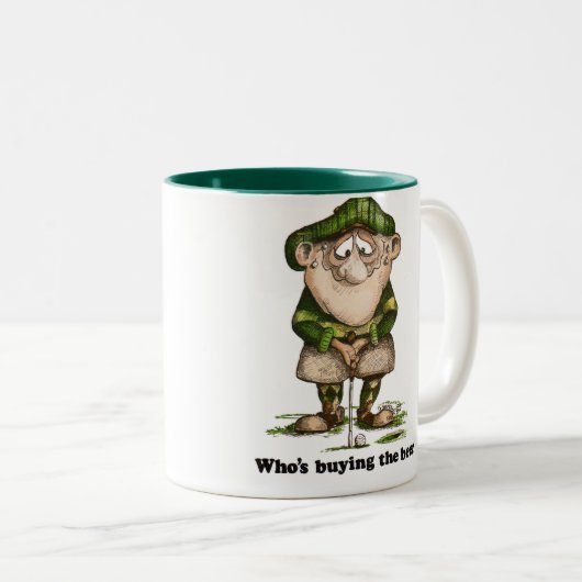 Wie koopt de bier tweekleurige koffiemok (Voorkant rechts)