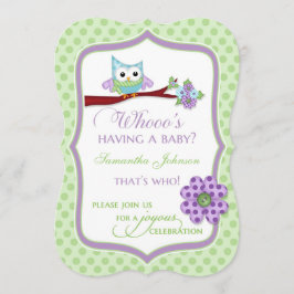 Wie krijgt een baby? Uil Baby Borrel Uitnodiging