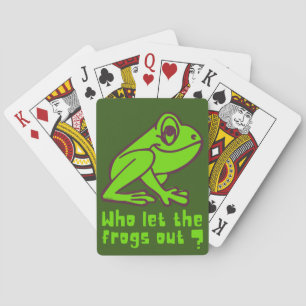 WIE LAAT DE FROGS EEN grappige kikkerpun VERLATEN Pokerkaarten