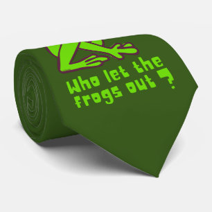 WIE LAAT DE FROGS EEN grappige kikkerpun VERLATEN Stropdas
