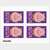 WIE LAAT DE HOGS EEN grappige varkensdraai VERLATE Rechthoekige Sticker (Vel)