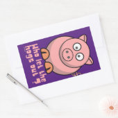 WIE LAAT DE HOGS EEN grappige varkensdraai VERLATE Rechthoekige Sticker (Envelop)