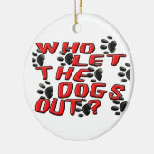 Wie laat de honden uit (schilderafdrukken) keramisch ornament (Links)
