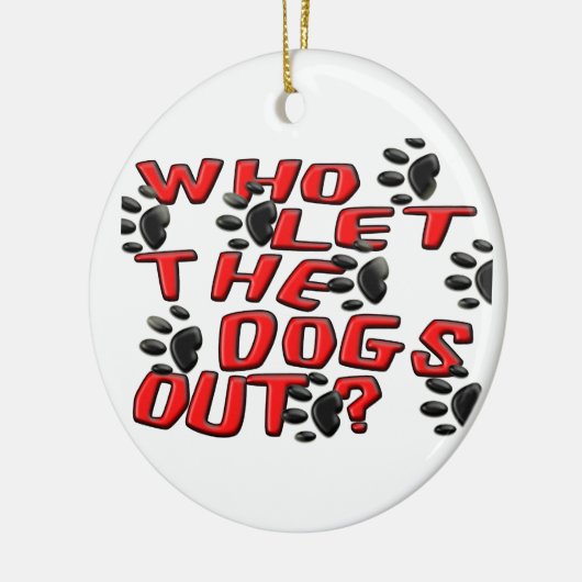 Wie laat de honden uit (schilderafdrukken) keramisch ornament (Links)