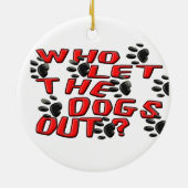 Wie laat de honden uit (schilderafdrukken) keramisch ornament (Achterkant)