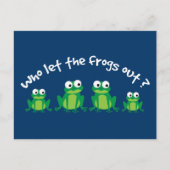 Wie laat de kikkers eruit? briefkaart (Voorkant)