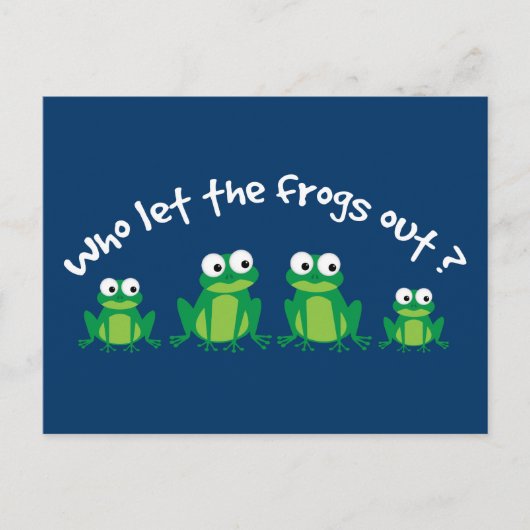 Wie laat de kikkers eruit? briefkaart (Voorkant)