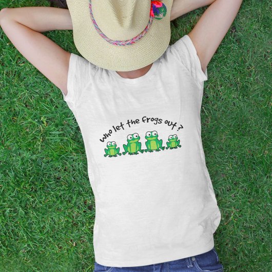Wie laat de kikkers eruit? t-shirt