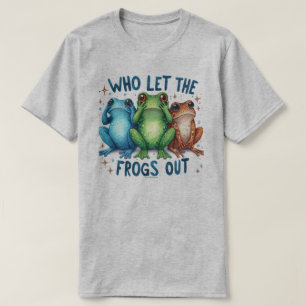 Wie Laat de Kikkers Los Grafische Quote T-Shirt