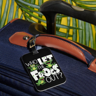 Wie Laat De Kikkers Los Grappige Amfibieën Liefheb Bagagelabel