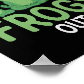 Wie laat de kikkers uit het grappige kikkervisdier poster (Hoek)