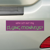 Wie laat mijn vliegende apen Bumpersticker uit (Op auto)